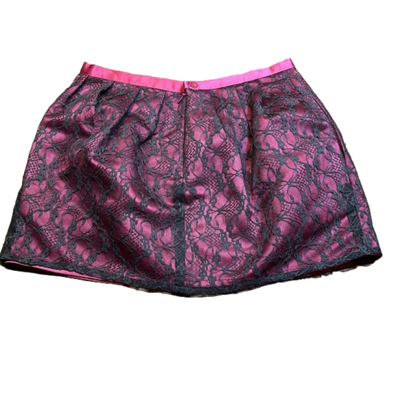 HERITAGE 1981 Wine & Black Lace Skirt Size S - Picture 3 of 6